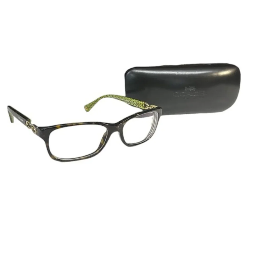 Coach HC5232 Fannie Dark Tortoise/Green Sig C Eyeglass Glasses Frames 52-16 135